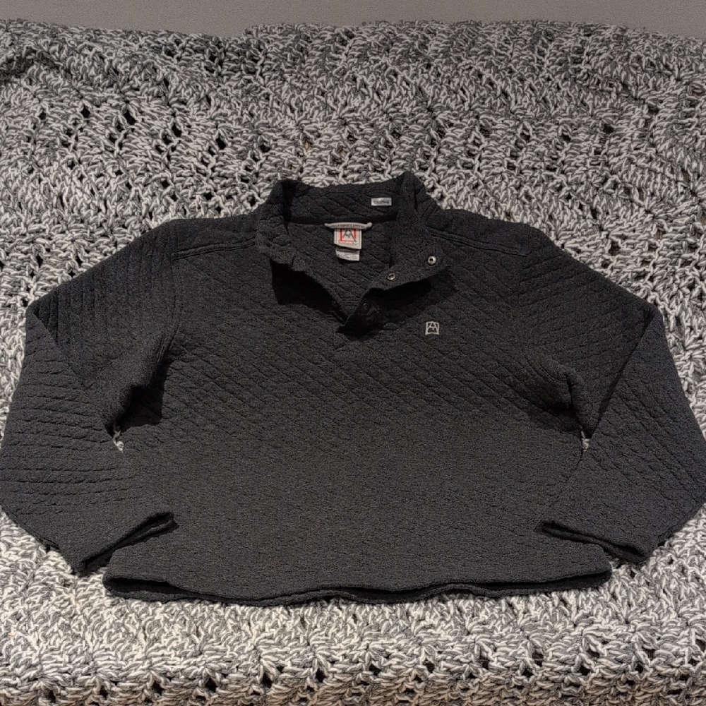 🏕️ Modern Cabin Core | Avalanche Quilted Pullover | Dark Grey L